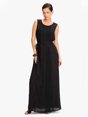 The Grace Dress by Mitera ~ Elegant Black Pleated Maternity Maxi Dress Waist Tie